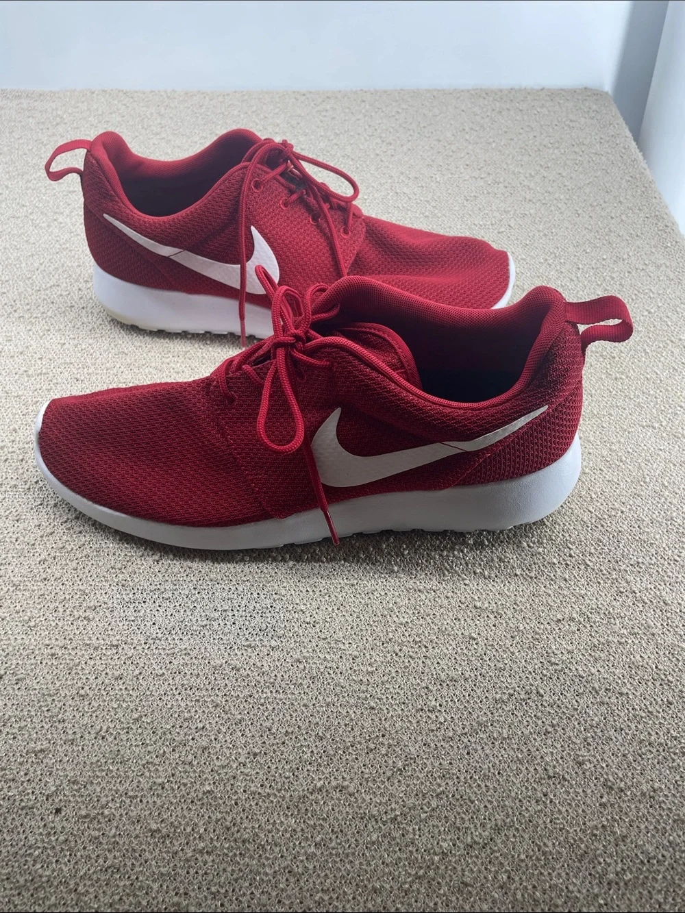 Nike Roshe Red Running Sneakers with White Swoosh